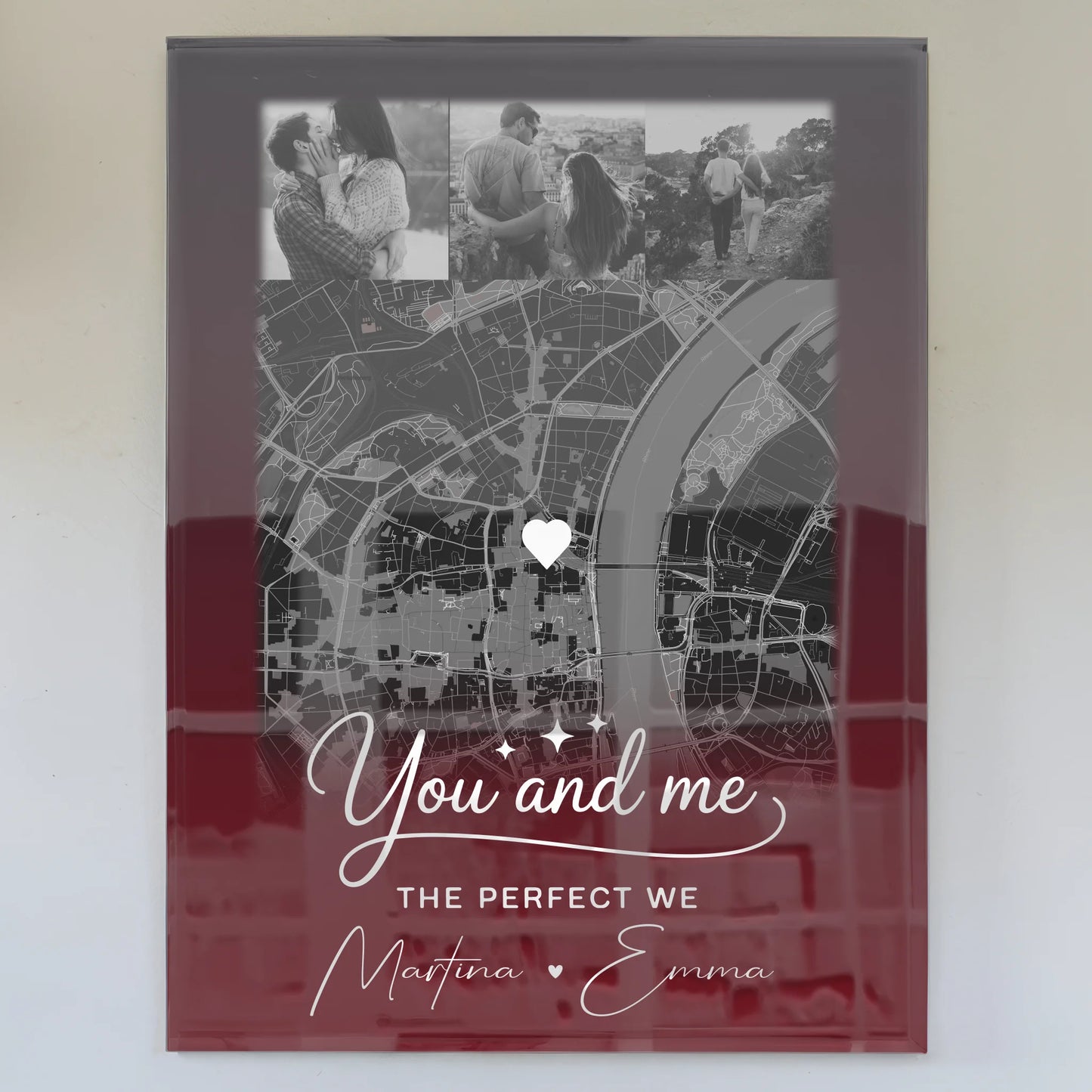 Personalisierte Geschenke mit Foto Mit Acrylglas 4 Fotos und Karte Our Love Has No Limits No End