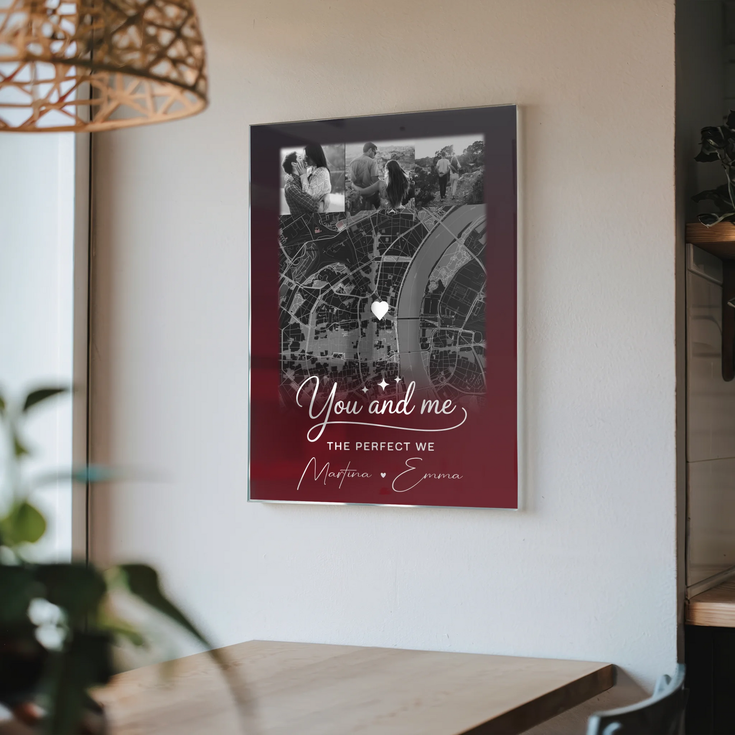 Personalisierte Geschenke mit Foto Mit Acrylglas 4 Fotos und Karte Our Love Has No Limits No End