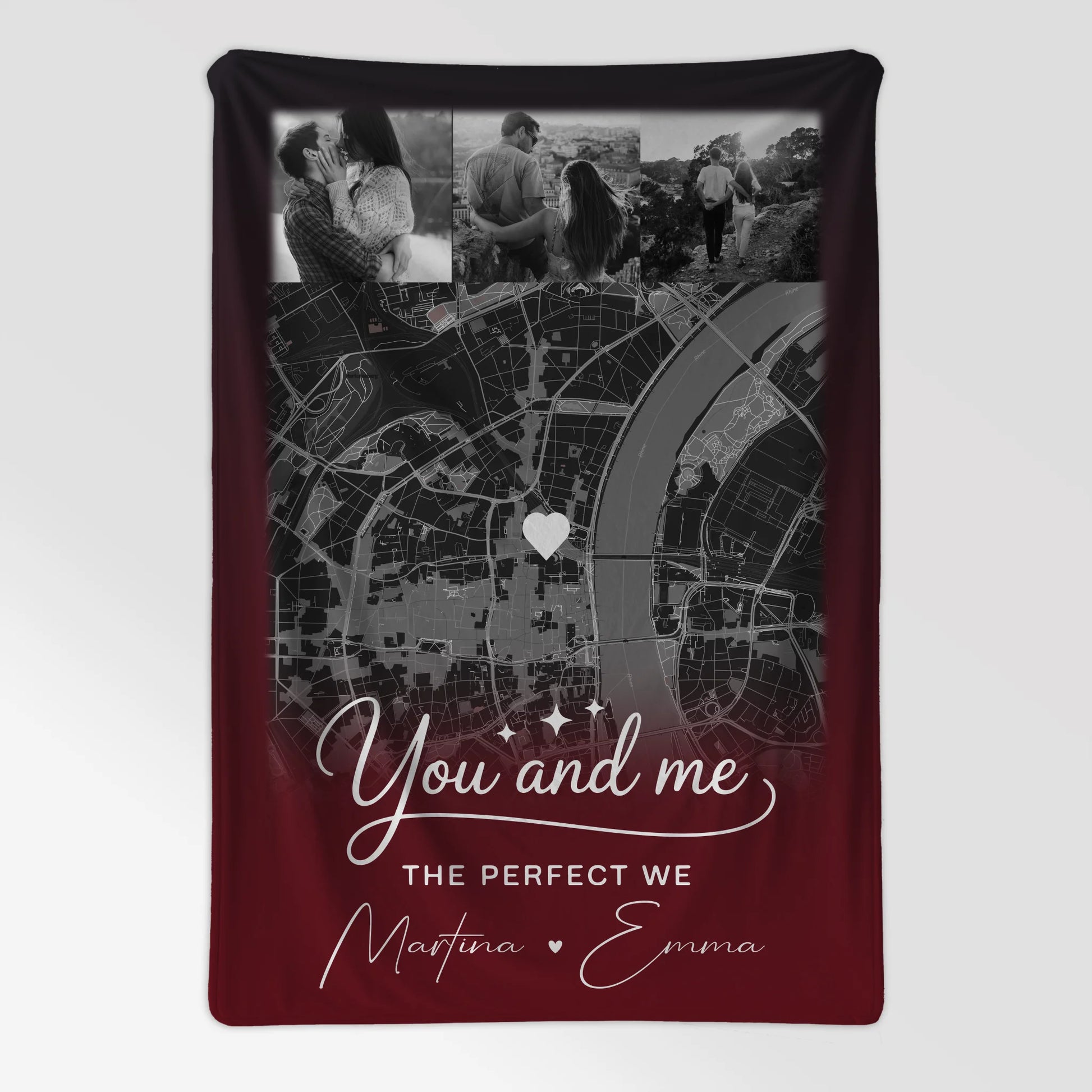 Personalisierte Decke Mit Namen 4 Fotos und Karte Our Love Has No Limits No End Geschenk 7