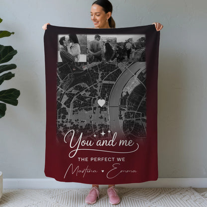 Personalisierte Decke Mit Namen 4 Fotos und Karte Our Love Has No Limits No End Geschenk 1