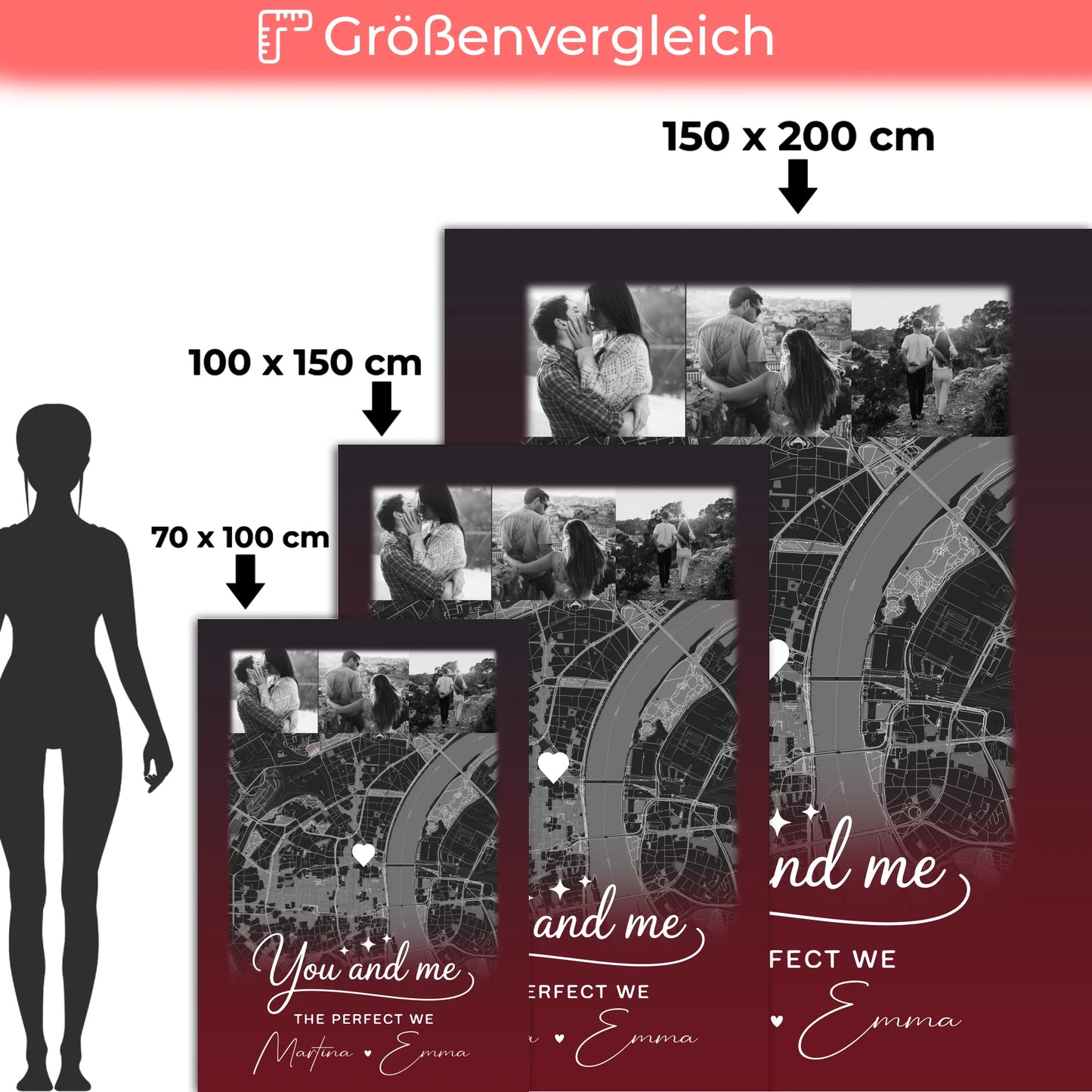 Personalisierte Decke Mit Namen 4 Fotos und Karte Our Love Has No Limits No End Geschenk 5