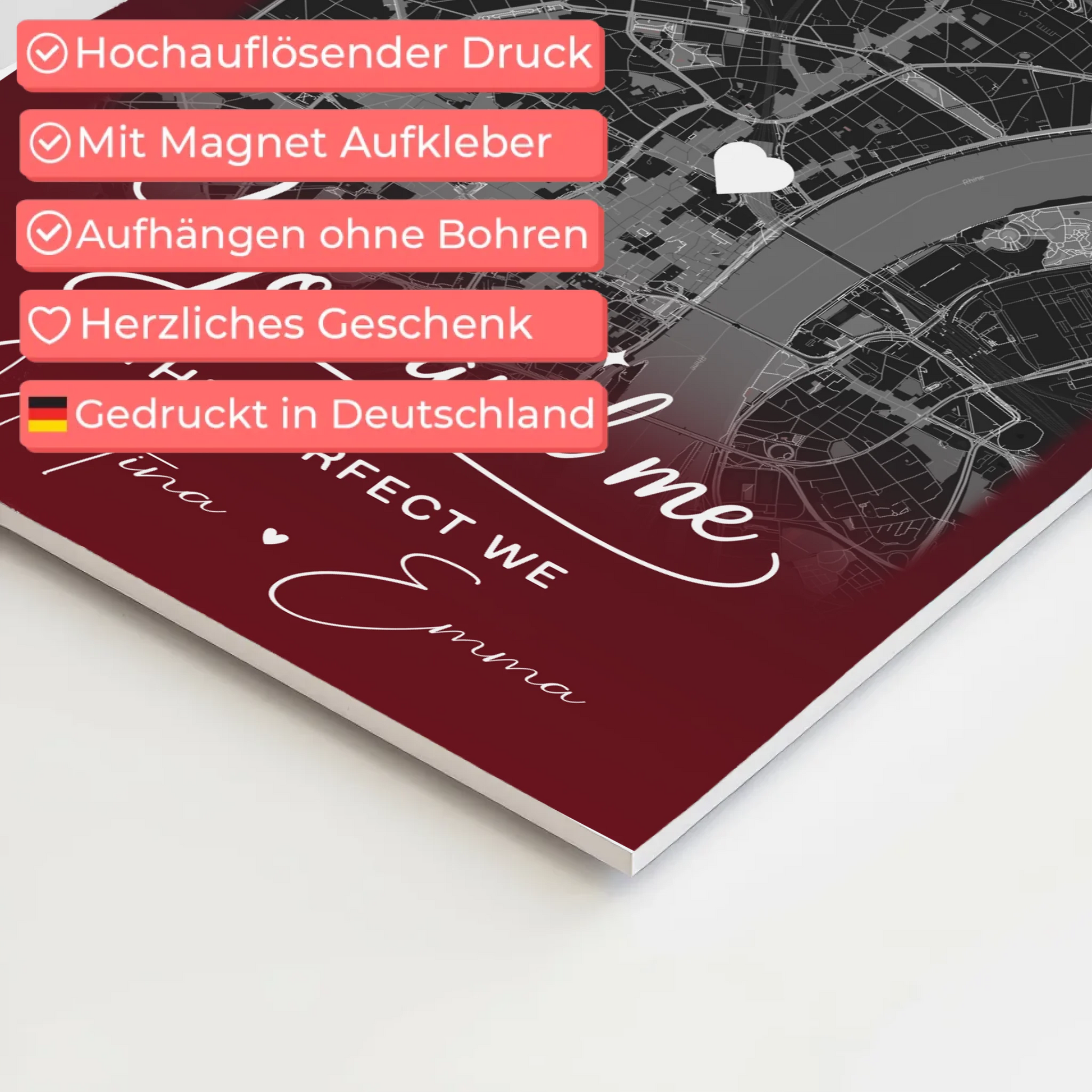 Personalisiertes Fotoboard Poster Magnetisch mit 4 Fotos und Karte Our Love Has No Limits No End 4