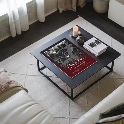 Personalisiertes Fotoboard Poster Magnetisch mit 4 Fotos und Karte Our Love Has No Limits No End