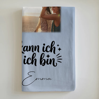 Personalisierte Kuscheldecke Mit Namen Und Motiv 4 Fotos und 1 Herz Foto Mit dir kann ich sein wie ich bin 6