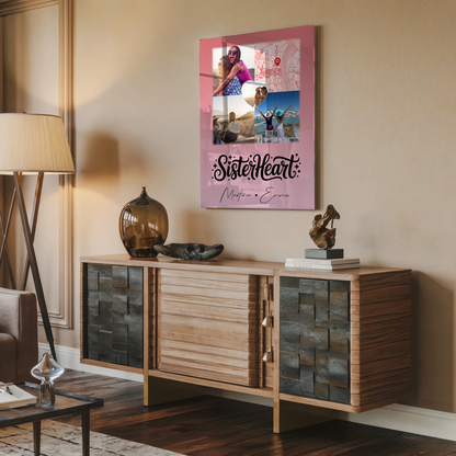 Personalisierte Acrylglas Mit Foto 3 Fotos und 1 Herz Foto Karte Sisterheart Geschenke