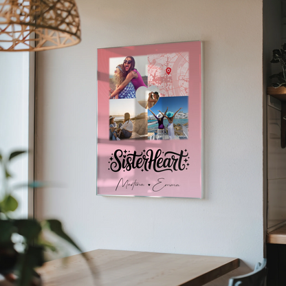 Personalisierte Acrylglas Mit Foto 3 Fotos und 1 Herz Foto Karte Sisterheart Geschenke