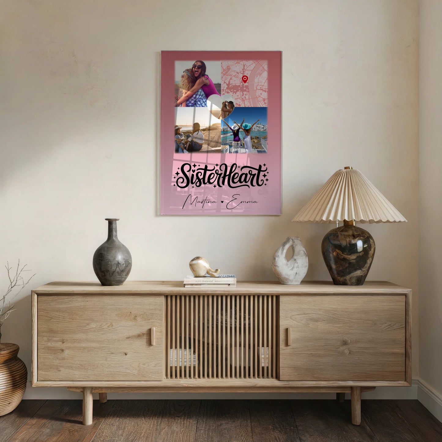 Personalisierte Acrylglas Mit Foto 3 Fotos und 1 Herz Foto Karte Sisterheart Geschenke