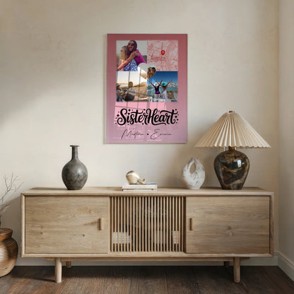 Personalisierte Acrylglas Mit Foto 3 Fotos und 1 Herz Foto Karte Sisterheart Geschenke