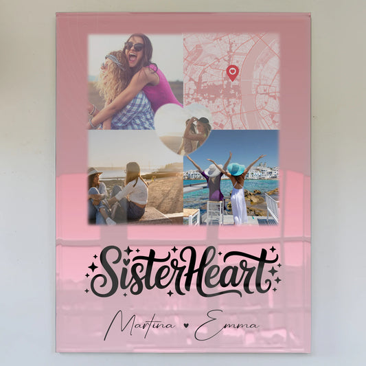 Personalisierte Acrylglas Mit Foto 3 Fotos und 1 Herz Foto Karte Sisterheart Geschenke