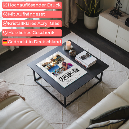 Acrylglas Mit Foto 8 Fotos und 1 Herz Foto Love You Sis personalisiertes Geschenk