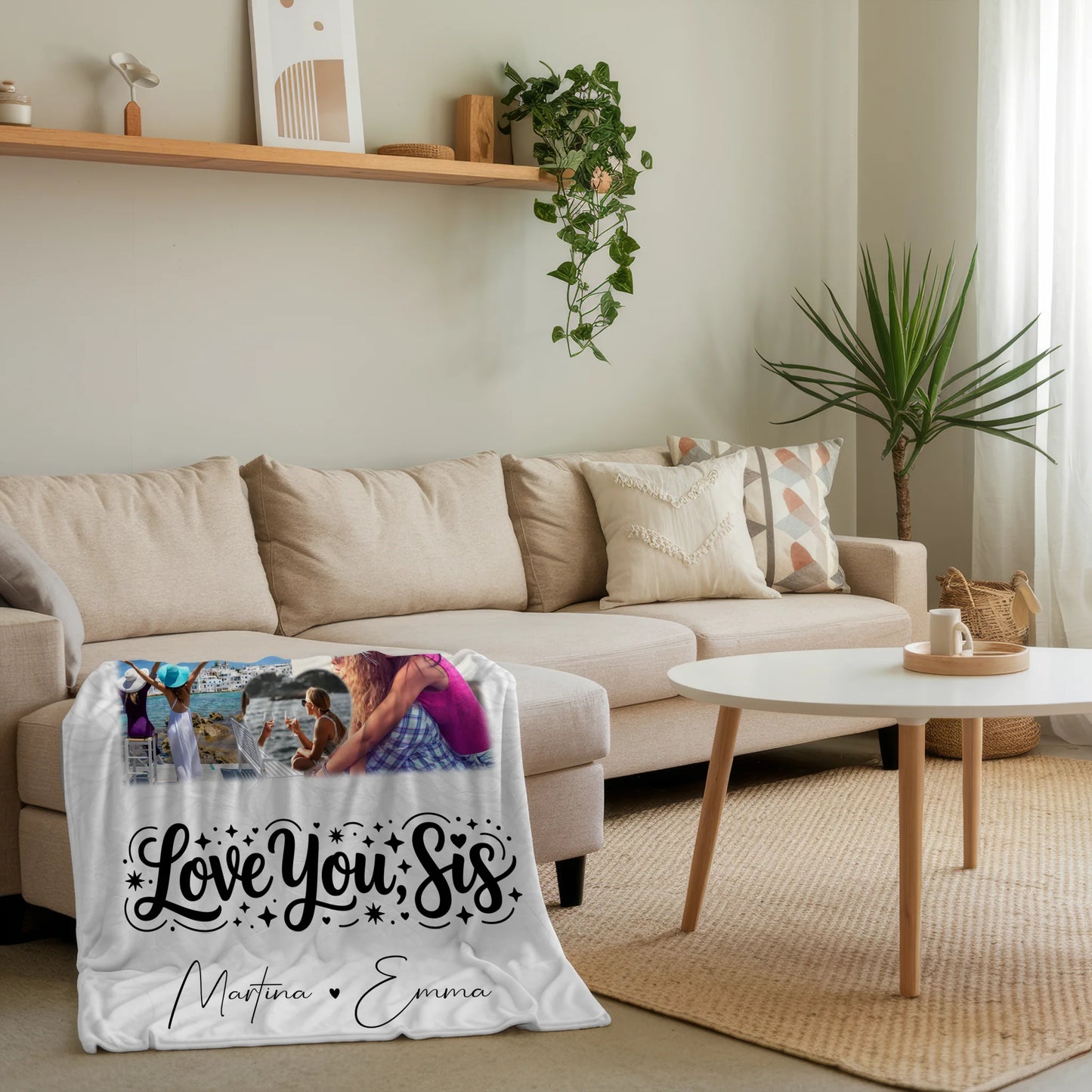 Personalisierte Kuscheldecke Mit Namen 8 Fotos und Herz Foto Love You Sis 4