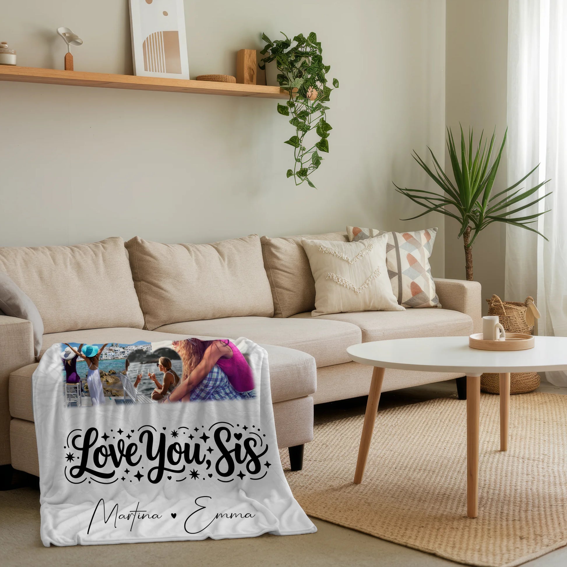 Personalisierte Kuscheldecke Mit Namen 8 Fotos und Herz Foto Love You Sis 4