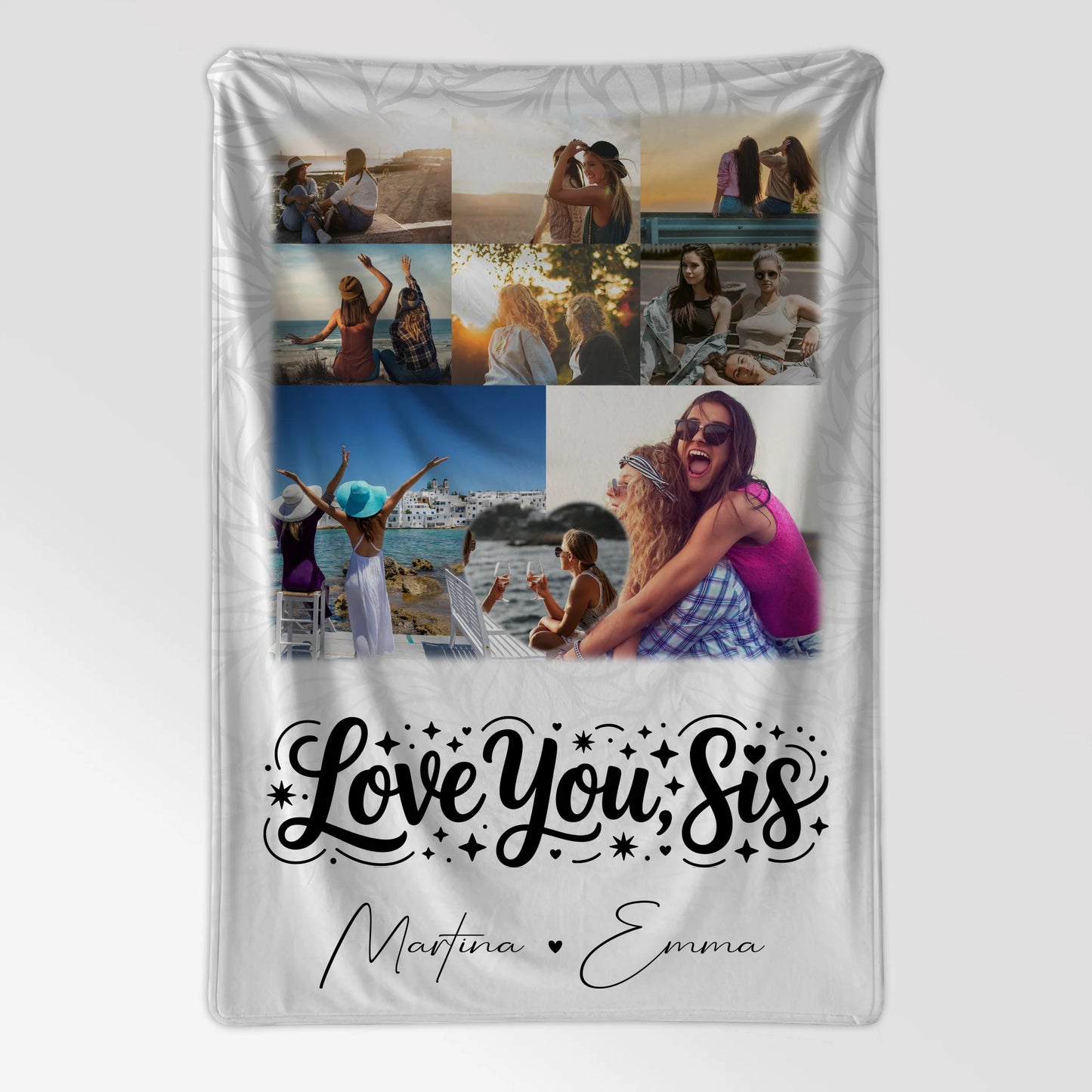 Personalisierte Kuscheldecke Mit Namen 8 Fotos und Herz Foto Love You Sis 7