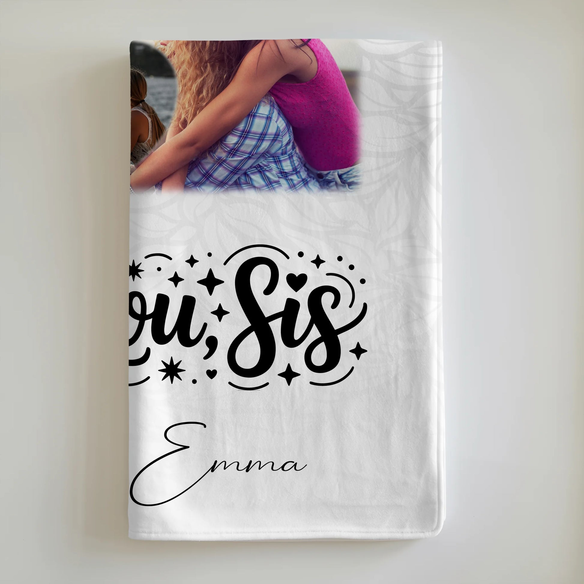 Personalisierte Kuscheldecke Mit Namen 8 Fotos und Herz Foto Love You Sis 6