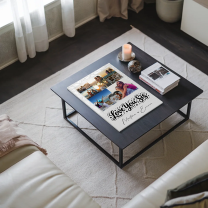 Personalisiertes Fotoboard Poster Magnetisch mit 8 Fotos und Herz Foto Love You Sis