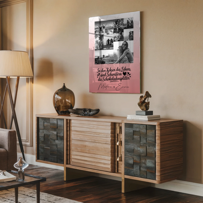 Personalisierte Foto Acrylglas Wanddekoration mit 9 Fotos Schwestern sind Schokoladensplitter