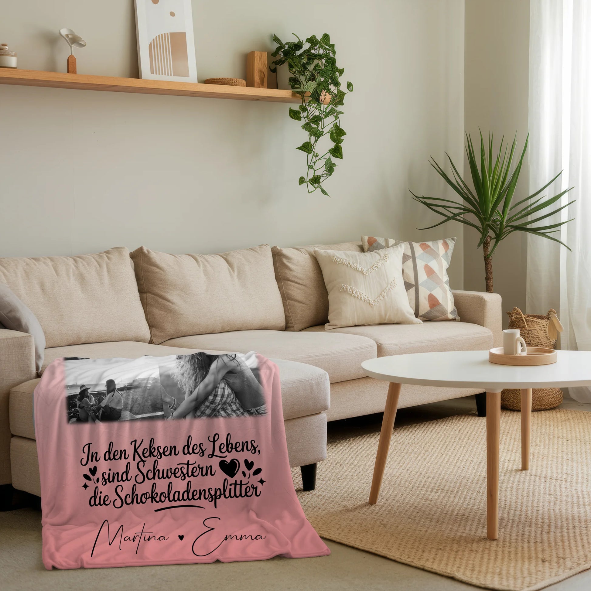 Personalisierte Namensdecke mit 9 Fotos Schwestern sind Schokoladensplitter Geschenk 4