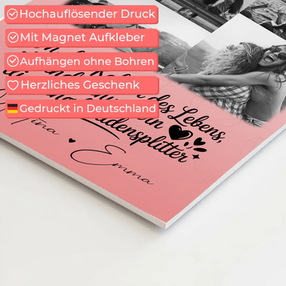 Personalisiertes Fotoboard Magnet Wandbild mit 9 Fotos Schwestern sind Schokoladensplitter 4