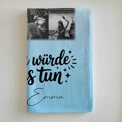 Personalisierte Kuscheldecke Mit Namen 10 Fotos und Karte in der Mitte Für dich würde ich alles tun 6