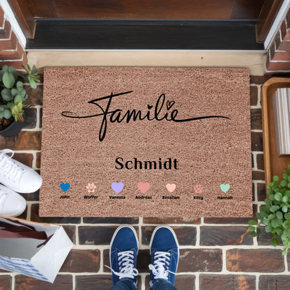 Personalisierte Familie Fußmatte für Ihr Zuhause gestalten