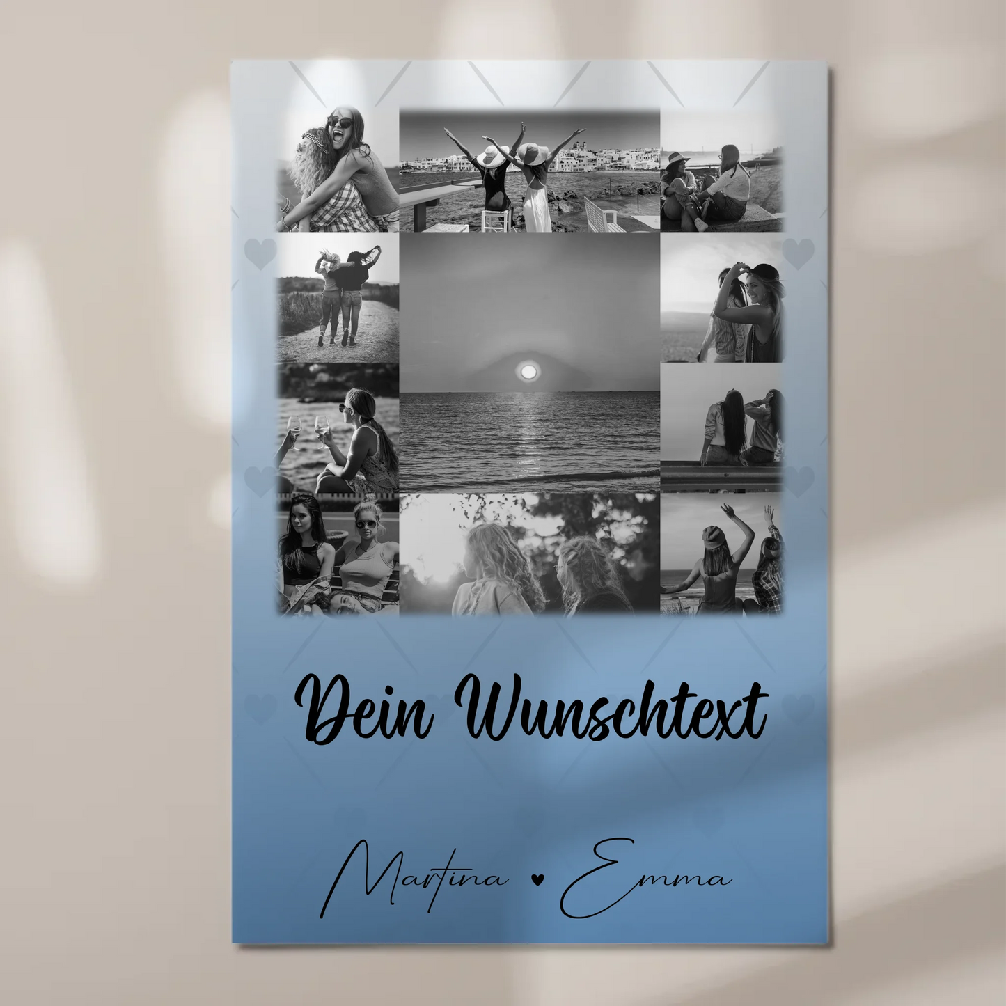 Personalisiertes Fotoboard Poster Magnetisch mit 11 Fotos und Wunschtext für individuelle Geschenke 1