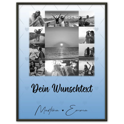 Personalisiertes Poster Schwester als Fotocollage mit 11 Fotos und Wunschtext Geschenk