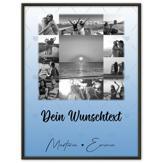 Personalisiertes Poster Schwester als Fotocollage mit 11 Fotos und Wunschtext Geschenk