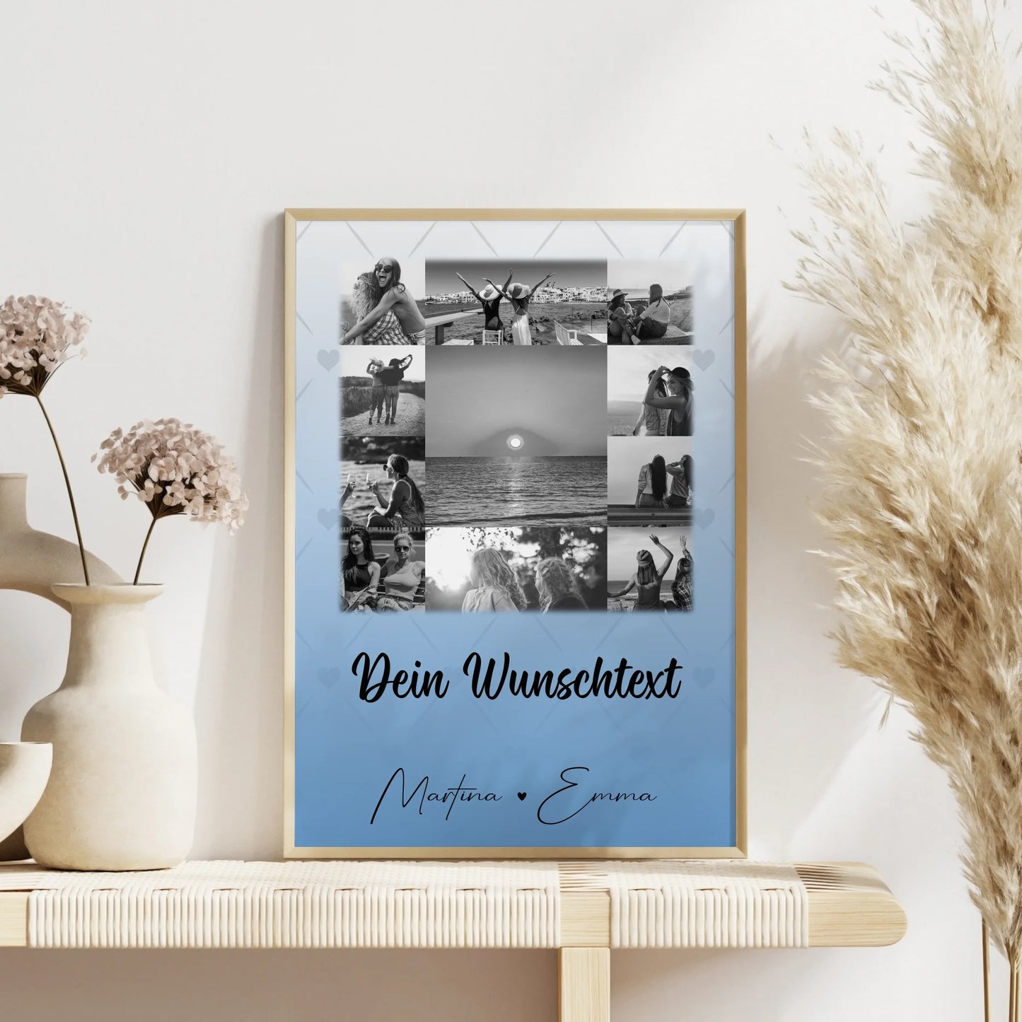 Personalisiertes Poster Schwester als Fotocollage mit 11 Fotos und Wunschtext Geschenk