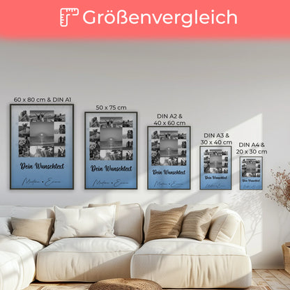 Personalisiertes Poster Schwester als Fotocollage mit 11 Fotos und Wunschtext Geschenk