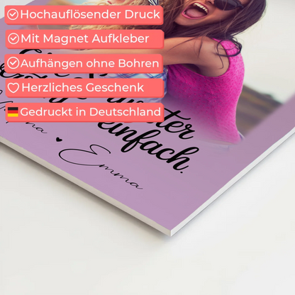 Personalisiertes Fotoboard Poster Magnetisch mit 4 Fotos Eine Schwester versteht es