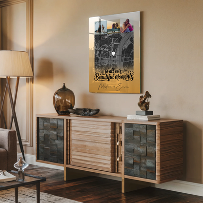 Personalisierte Acrylglas Mit Foto 4 Fotos und Karte Individuelles Geschenk