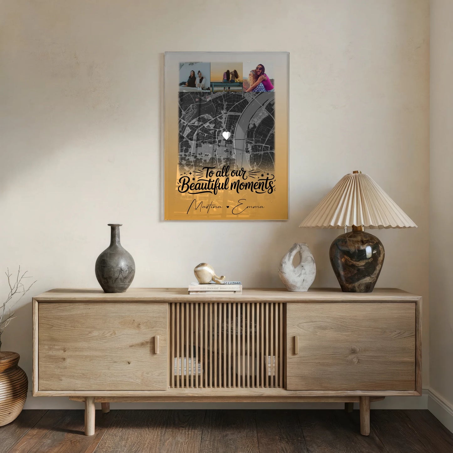 Personalisierte Acrylglas Mit Foto 4 Fotos und Karte Individuelles Geschenk