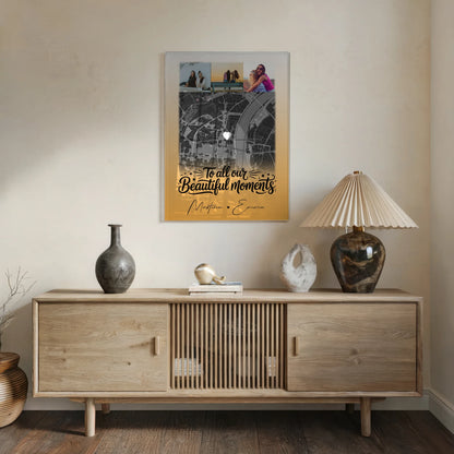 Personalisierte Acrylglas Mit Foto 4 Fotos und Karte Individuelles Geschenk