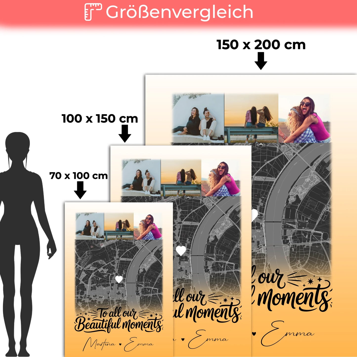 Personalisierte Kuscheldecke Mit Namen 4 Fotos und Karte Perfektes Geschenk für Jeden 5