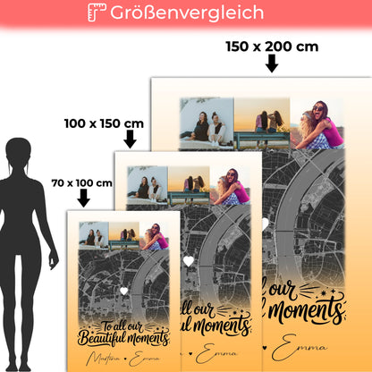 Personalisierte Kuscheldecke Mit Namen 4 Fotos und Karte Perfektes Geschenk für Jeden 5