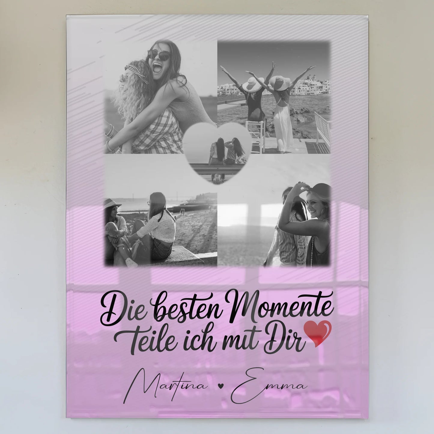 Personalisierte Geschenke mit Foto Mit Acrylglas 4 Fotos 1 Herz Foto Die besten Momente