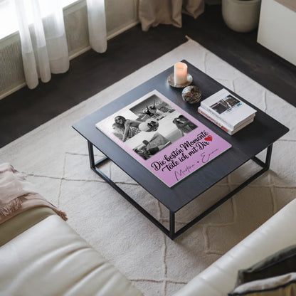 Personalisiertes Fotoboard Magnet Wandbild mit 4 Fotos und 1 Herz Foto Die besten Momente 3