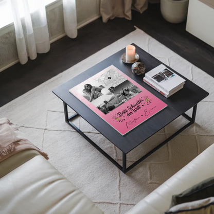 Magnetposter Fotoboard mit 3 Fotos und Herz Foto Karte für die beste Schwester der Welt