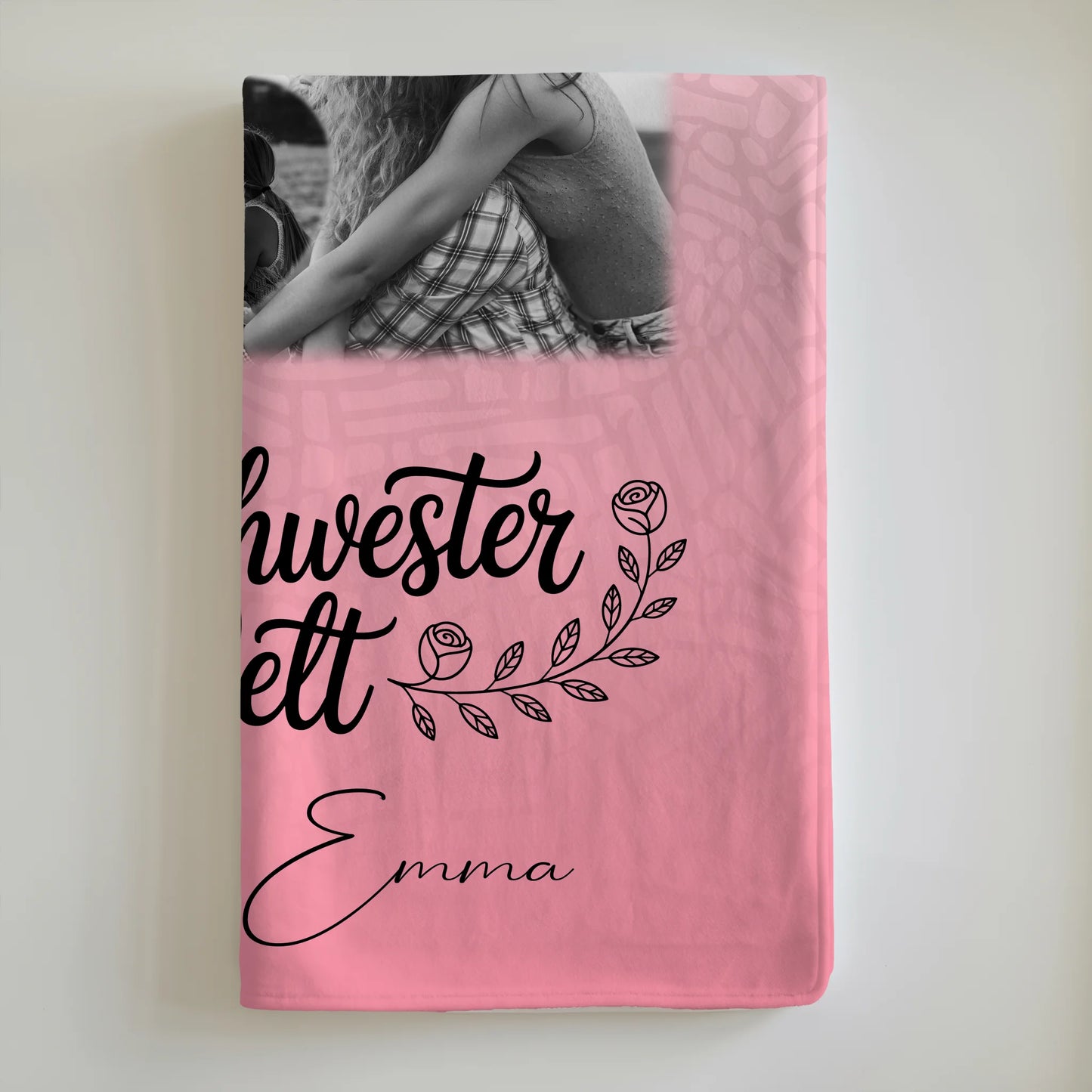 Personalisierte Kuscheldecke Mit Namen Und Motiv mit 8 Fotos und Herz Foto für Beste Schwester der Welt 6