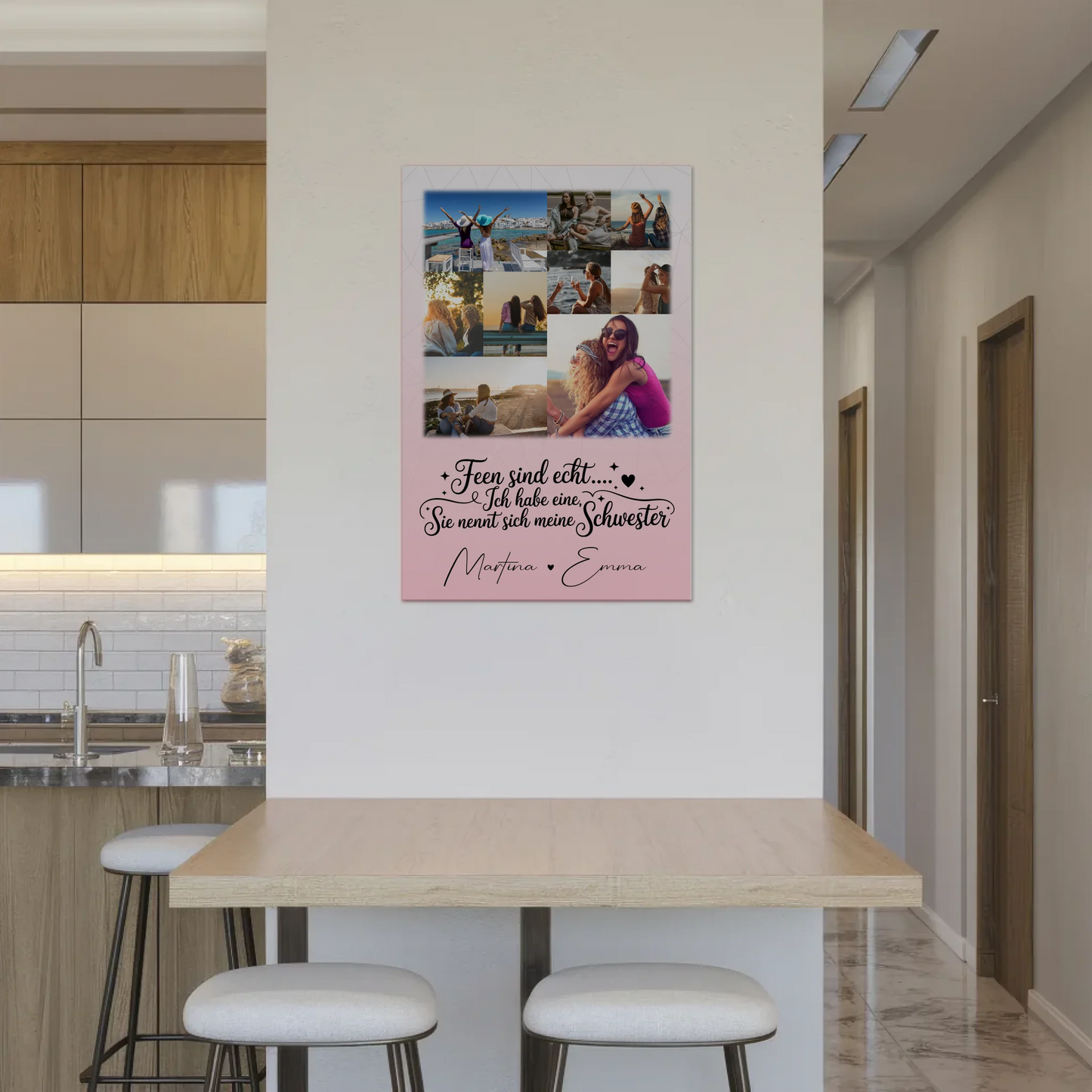 Personalisiertes Fotoboard Poster Magnetisch mit 9 Fotos Feen sind echt Geschenk 2