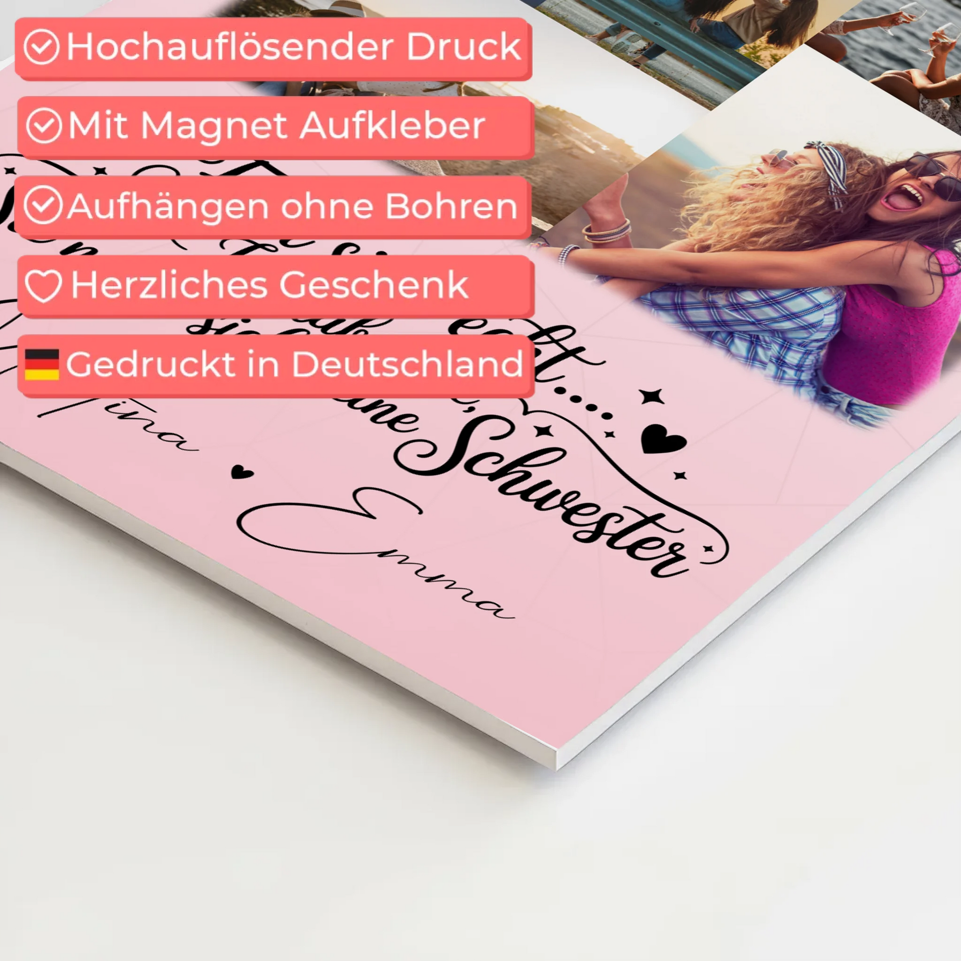 Personalisiertes Fotoboard Poster Magnetisch mit 9 Fotos Feen sind echt Geschenk 4