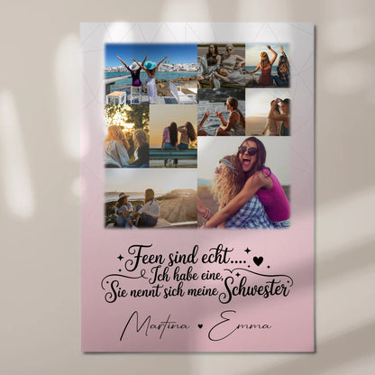 Personalisiertes Fotoboard Poster Magnetisch mit 9 Fotos Feen sind echt Geschenk 7