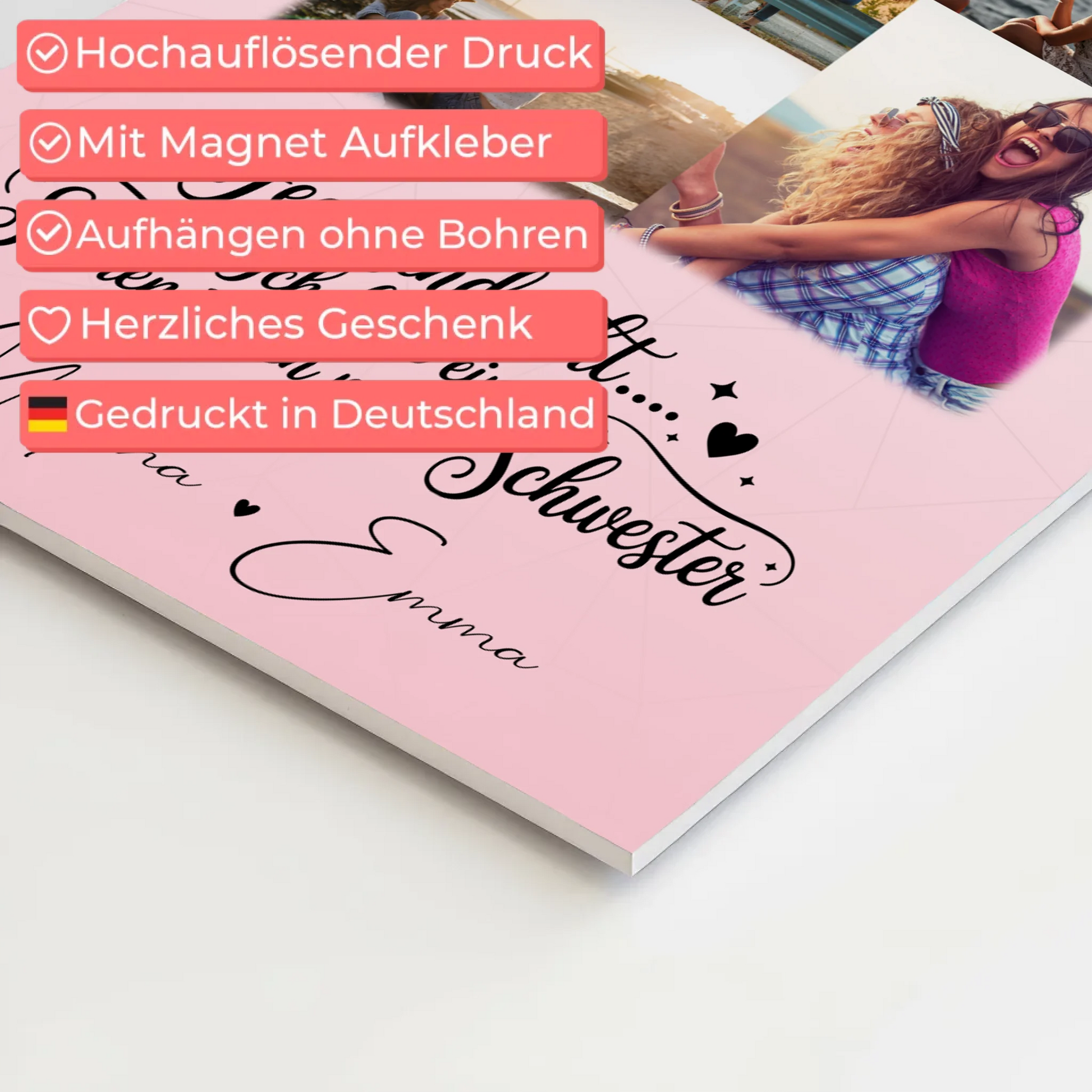 Personalisiertes Fotoboard Poster Magnetisch mit 9 Fotos Feen sind echt Geschenk 10
