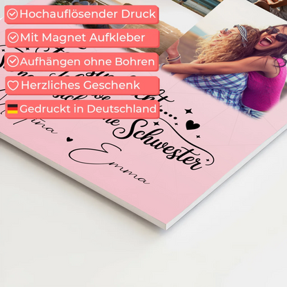 Personalisiertes Fotoboard Poster Magnetisch mit 9 Fotos Feen sind echt Geschenk