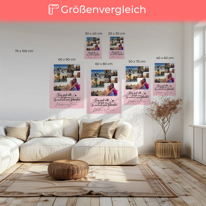 Personalisierte Schwester Leinwand mit 9 Fotos Feen sind echt Geschenk Wandbild