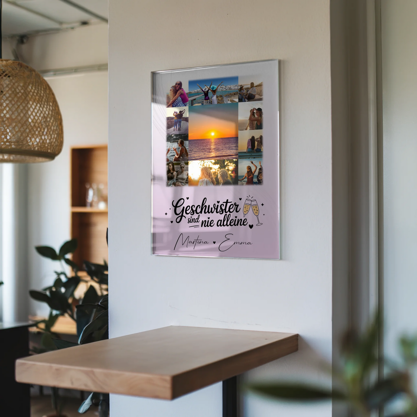 Personalisierte Geschenke mit 11 Fotos auf Foto Acrylglas Geschwister sind nie alleine