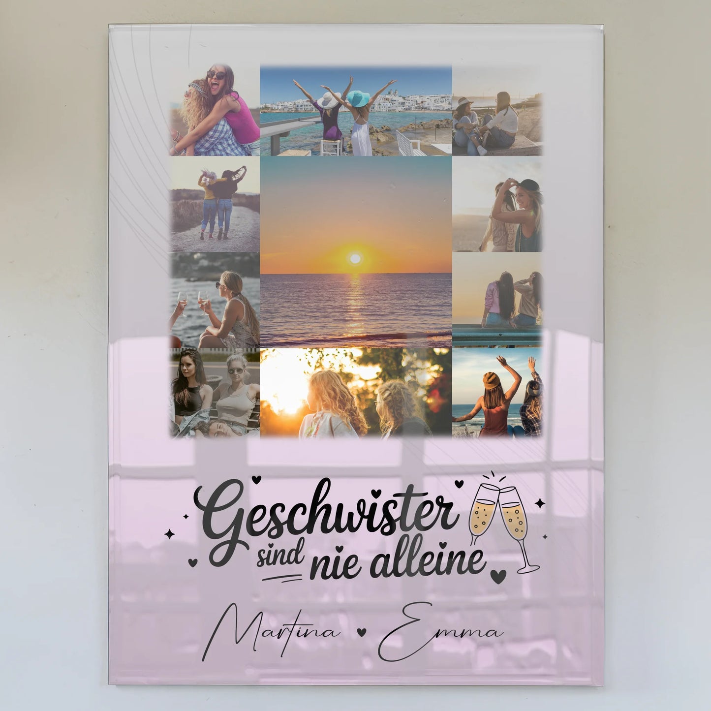Personalisierte Geschenke mit 11 Fotos auf Foto Acrylglas Geschwister sind nie alleine