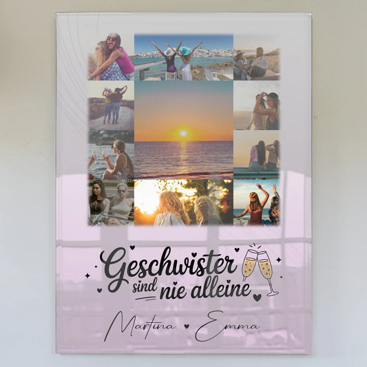 Personalisierte Geschenke mit 11 Fotos auf Foto Acrylglas Geschwister sind nie alleine