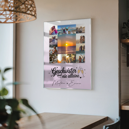 Personalisierte Geschenke mit 11 Fotos auf Foto Acrylglas Geschwister sind nie alleine