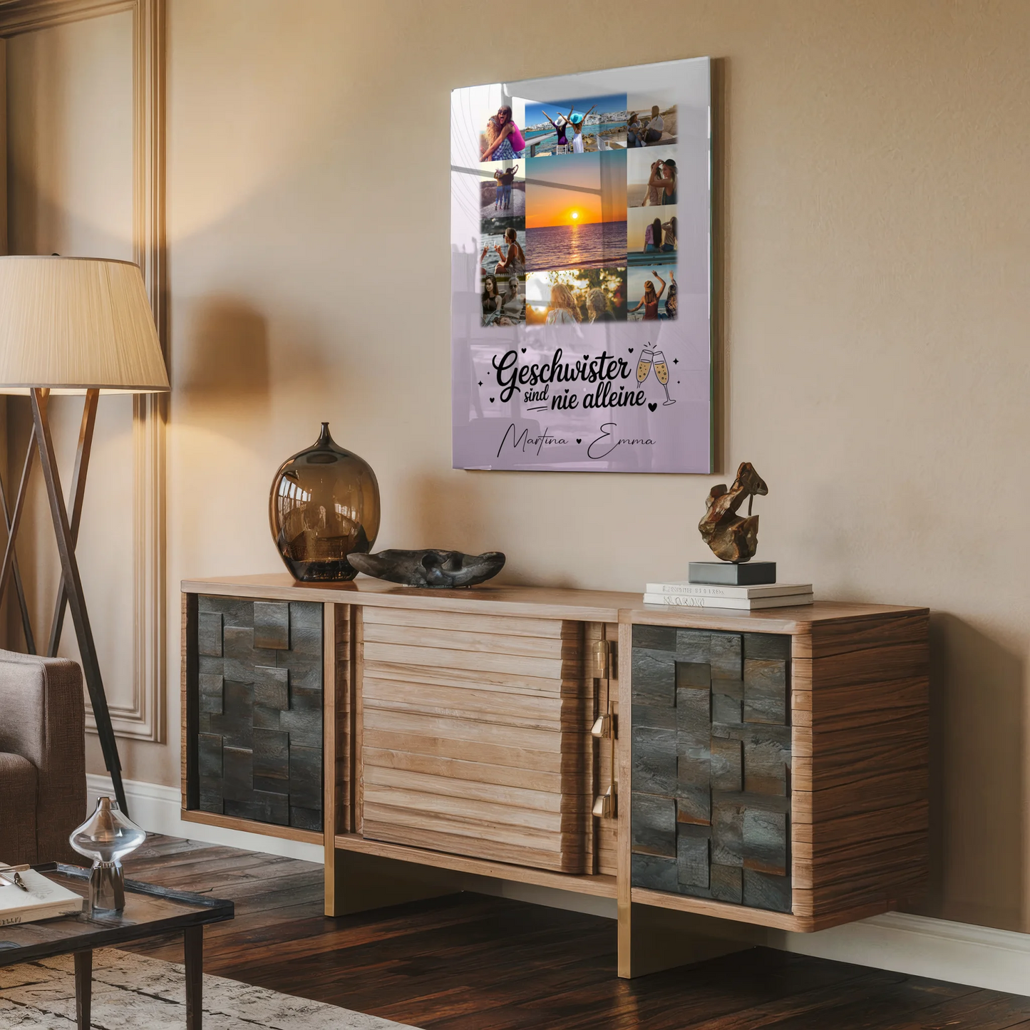 Personalisierte Geschenke mit 11 Fotos auf Foto Acrylglas Geschwister sind nie alleine